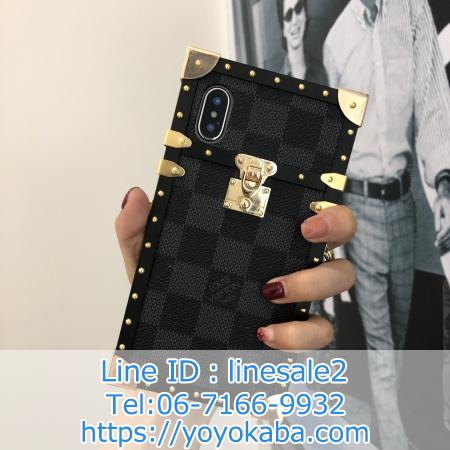 LV Supreme iphone8/x ケース 金属四角 ビジネス風 スマホケース